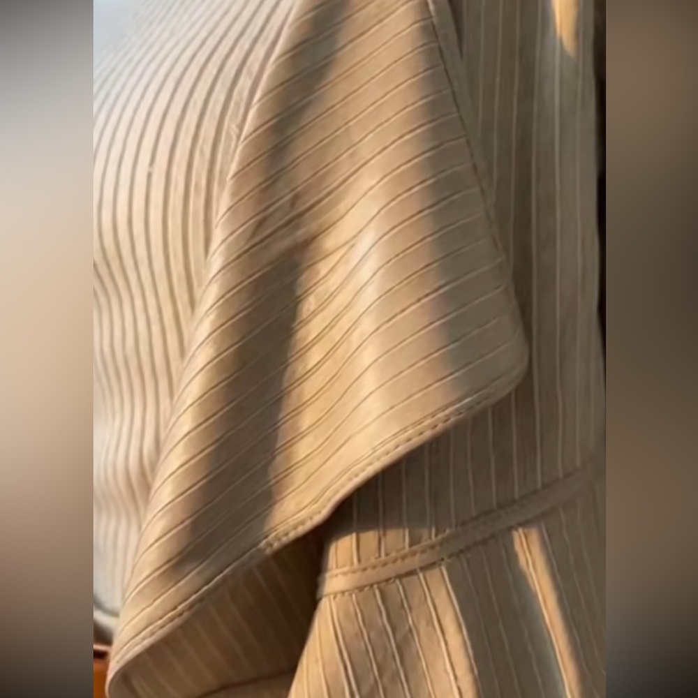 My Tribe Light Gray Draped Leather Jacket - Picture 16 of 16